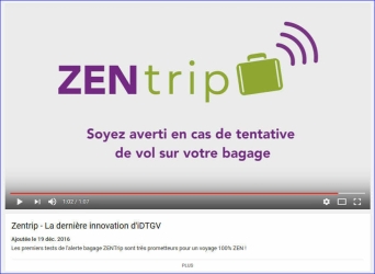 Vidéo de l'utilisation du ZENTRIP par iDTGV, une filiale de la SNCF